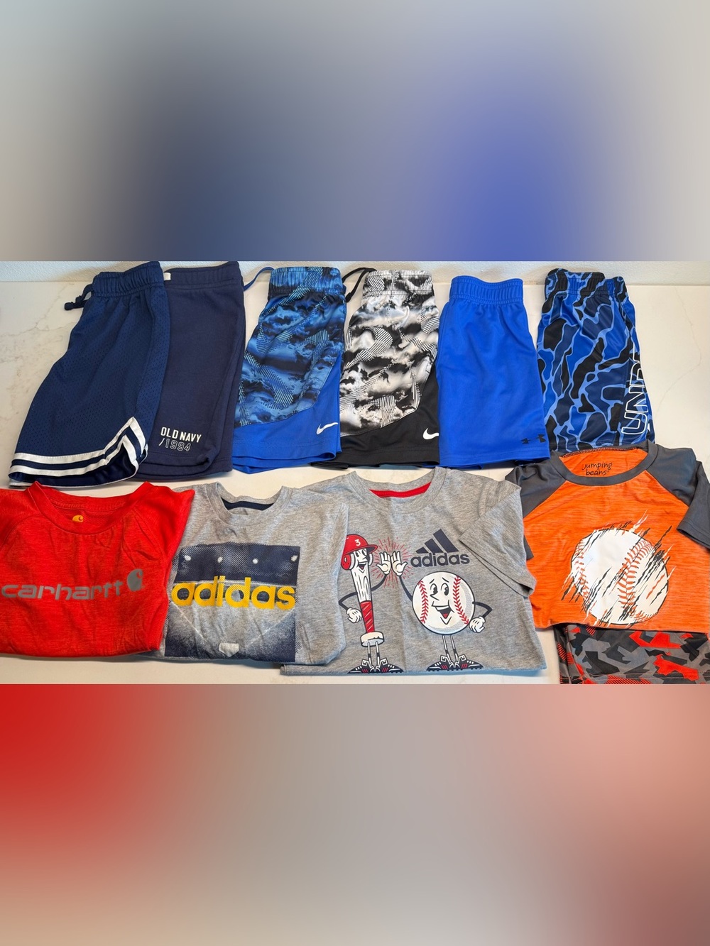 Boys Size 5 Athletic Sportswear Lot Nike UA Adidas Carhartt 11 Pieces
